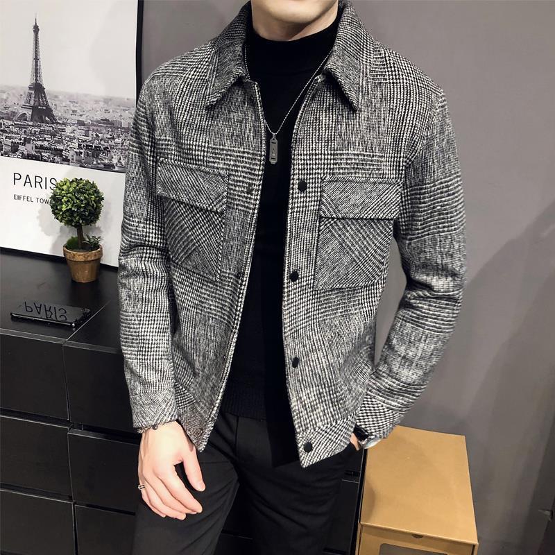 Men's Button-Down Plaid Jacket