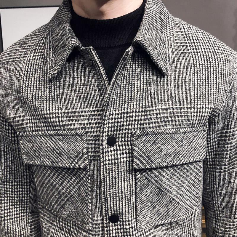 Men's Button-Down Plaid Jacket