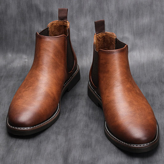 Men's Chelsea Boots – Classic Ankle Boots with Elastic Side Panels, Pull Tabs, and Durable Sole for Everyday Wear