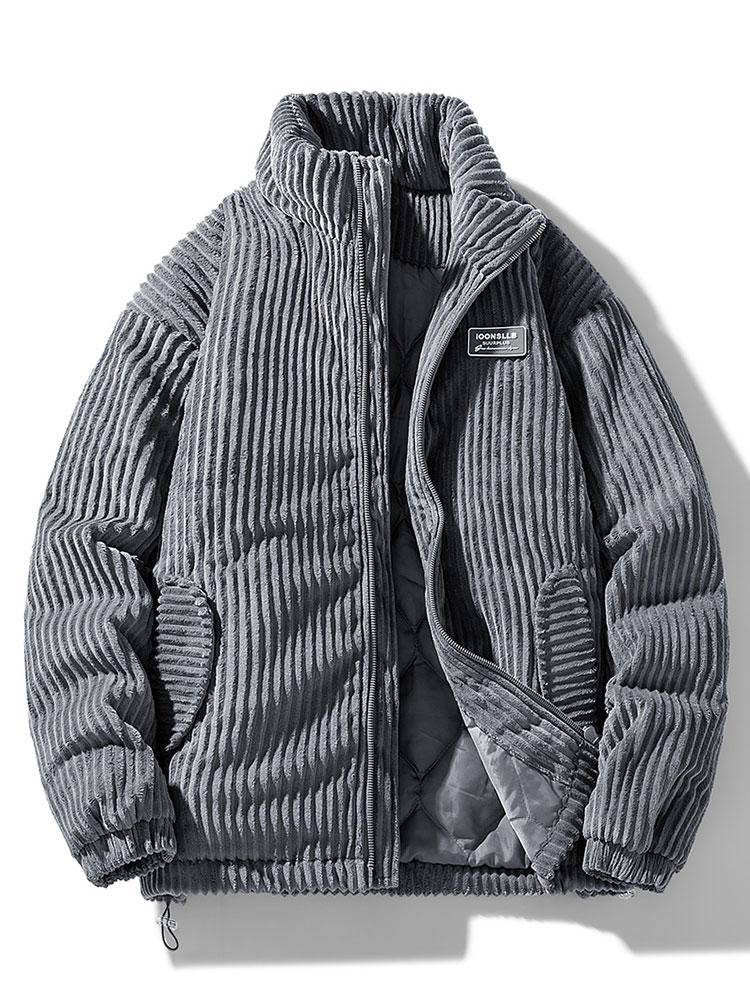 Men's Corduroy Full-Zip Puffer Jacket