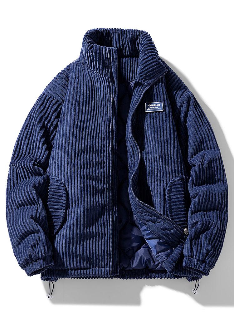 Men's Corduroy Full-Zip Puffer Jacket