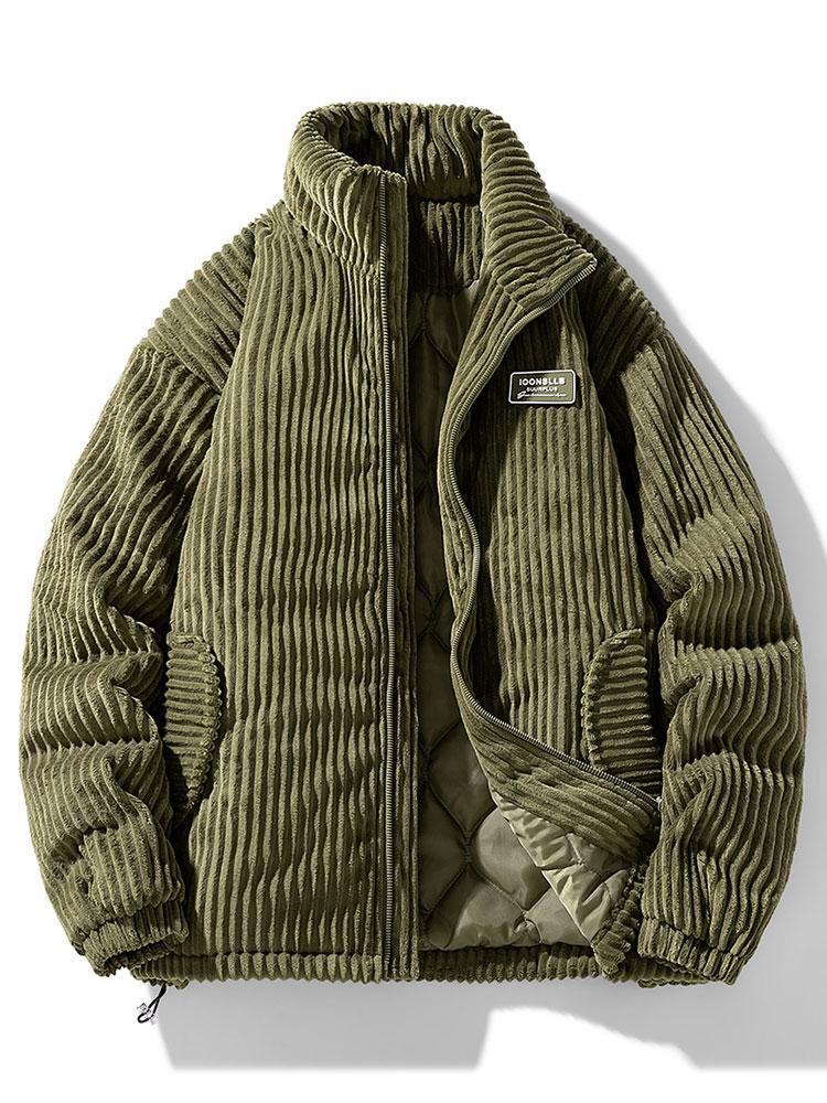 Men's Corduroy Full-Zip Puffer Jacket