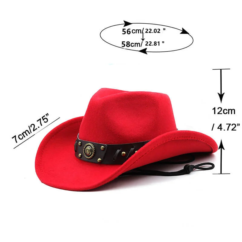 Men's Cowboy Hat with Adjustable Buckle