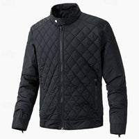 Men's Diamond-Quilted Stand-Collar Full-Zip Jacket