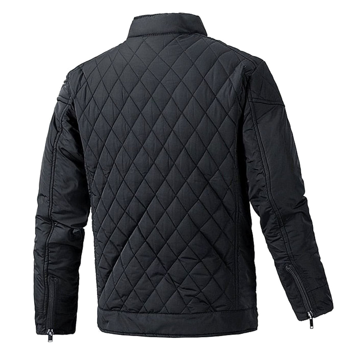 Men's Diamond-Quilted Stand-Collar Full-Zip Jacket