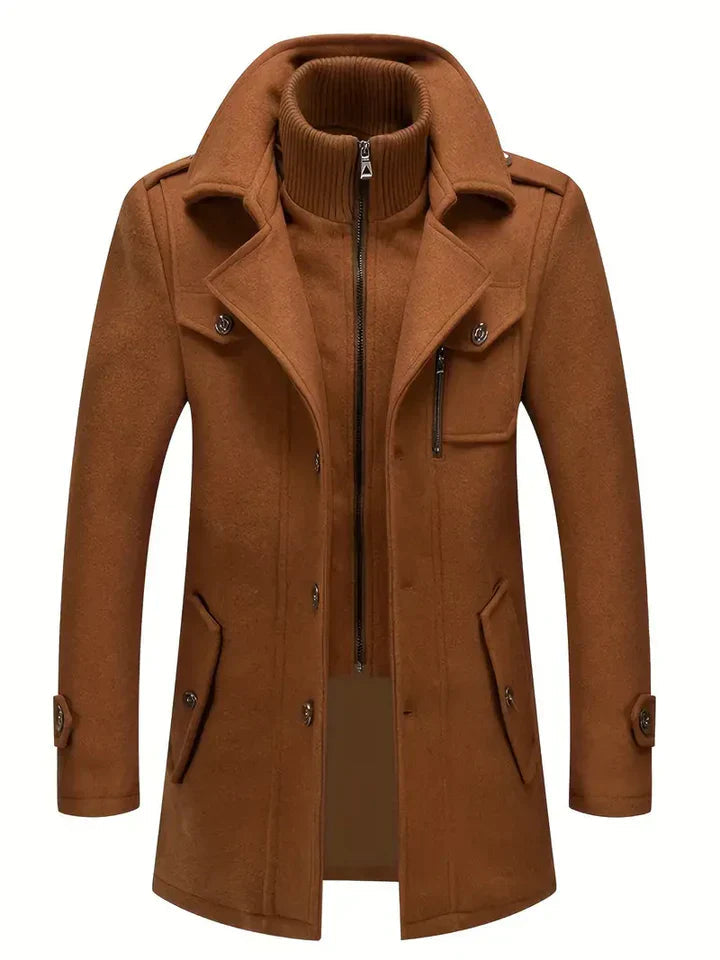 Men's Double-Breasted Military Overcoat