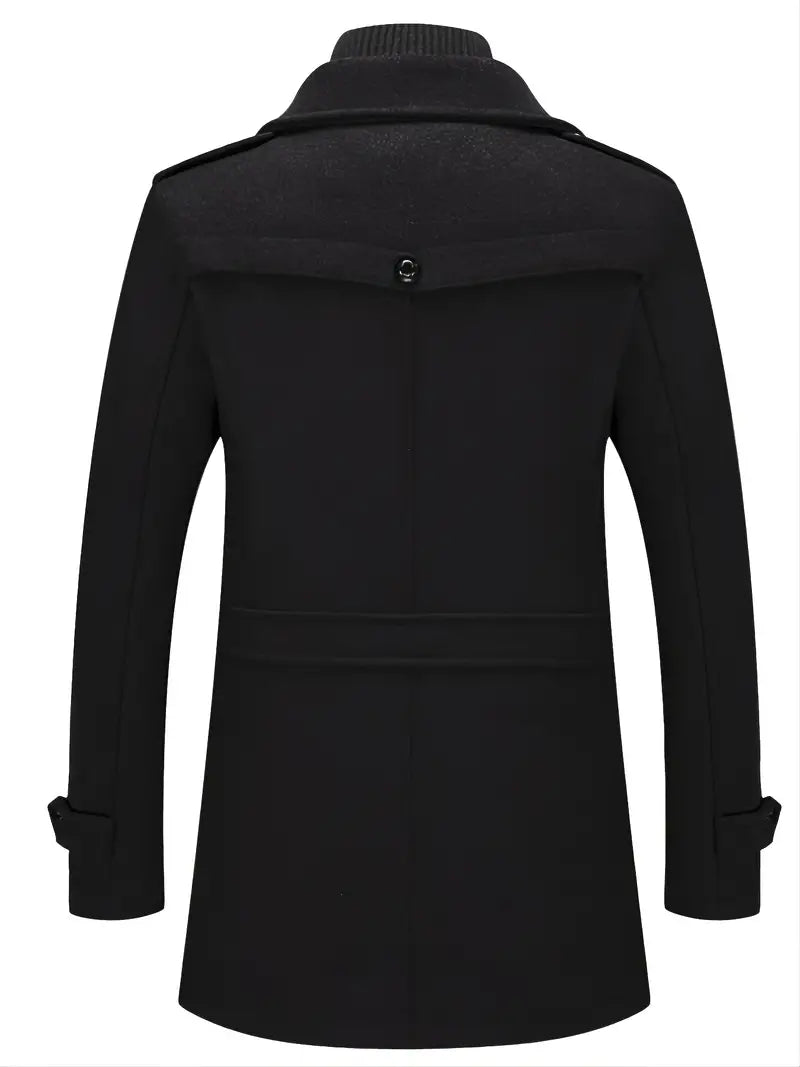 Men's Double-Breasted Military Overcoat