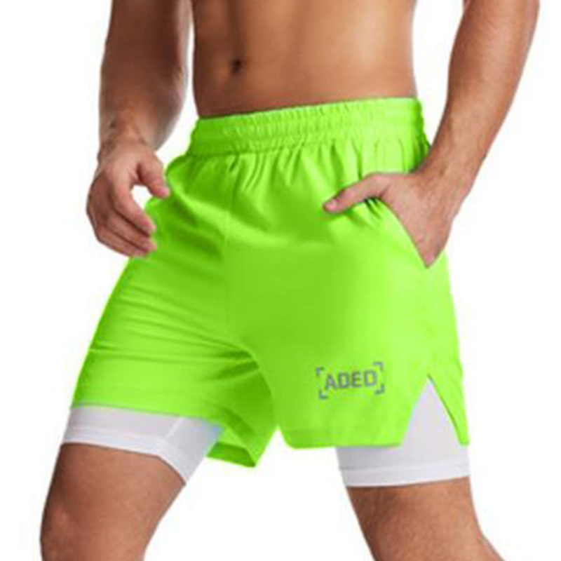 Men's Double-Layer Athletic Shorts - Breathable and Flexible