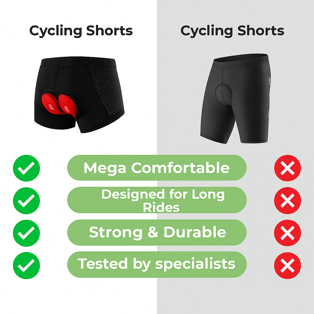 Men's Gel Padded Cycling Shorts with Ergonomic Design