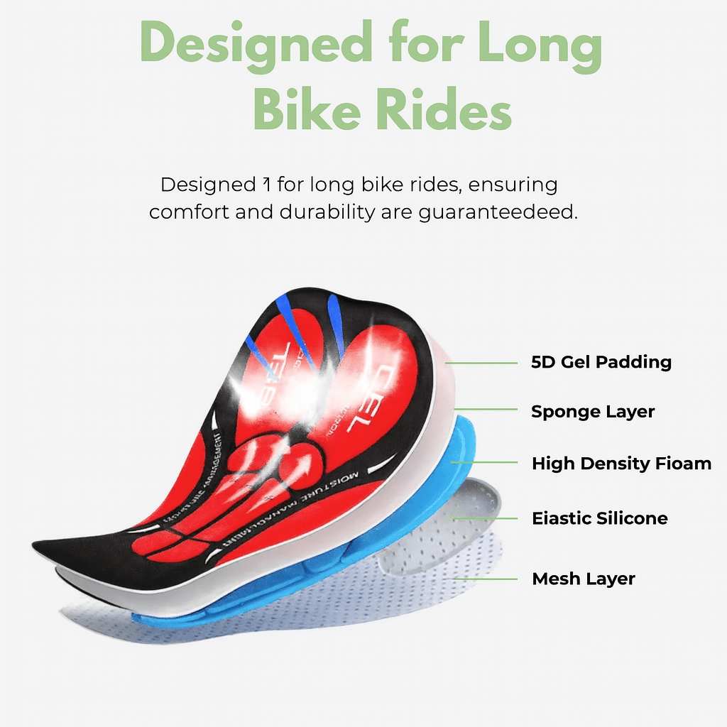 Men's Gel Padded Cycling Shorts with Ergonomic Design
