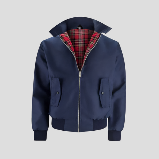Men's Harrington Jacket with Tartan Lining