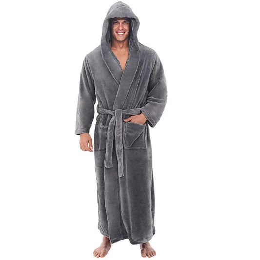 Men's Hooded Fleece Robe
