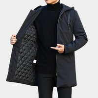 Men's Hooded Longline Zip-Up Jacket