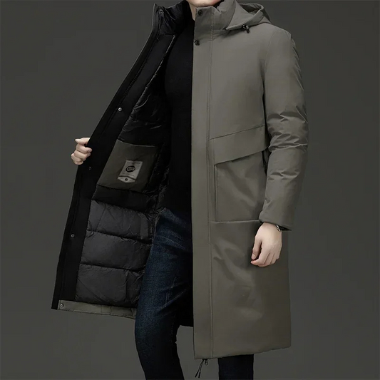 Men's Hooded Padded Long Coat