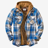 Men's Hooded Plaid Jacket