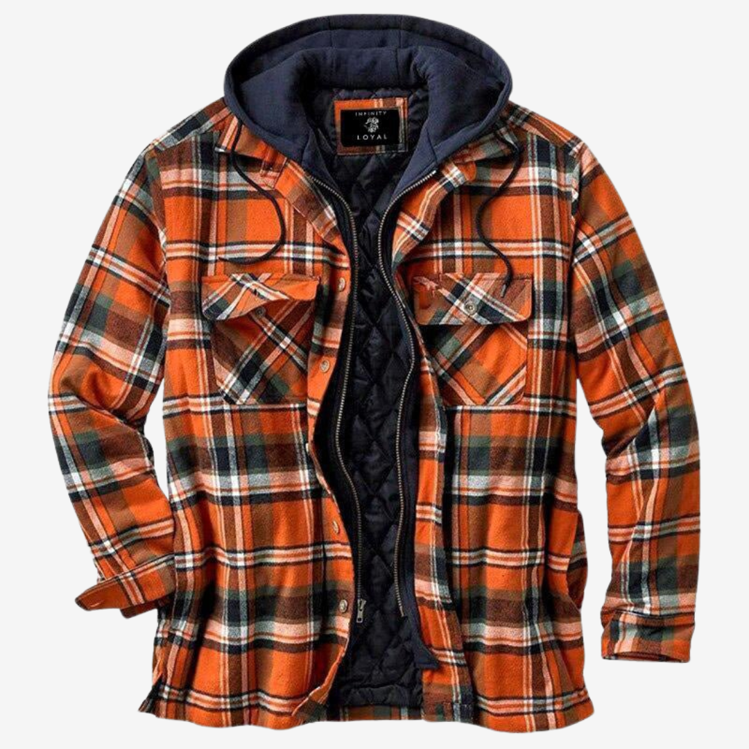 Men's Hooded Plaid Jacket