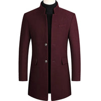 Men's Mandarin Collar Overcoat