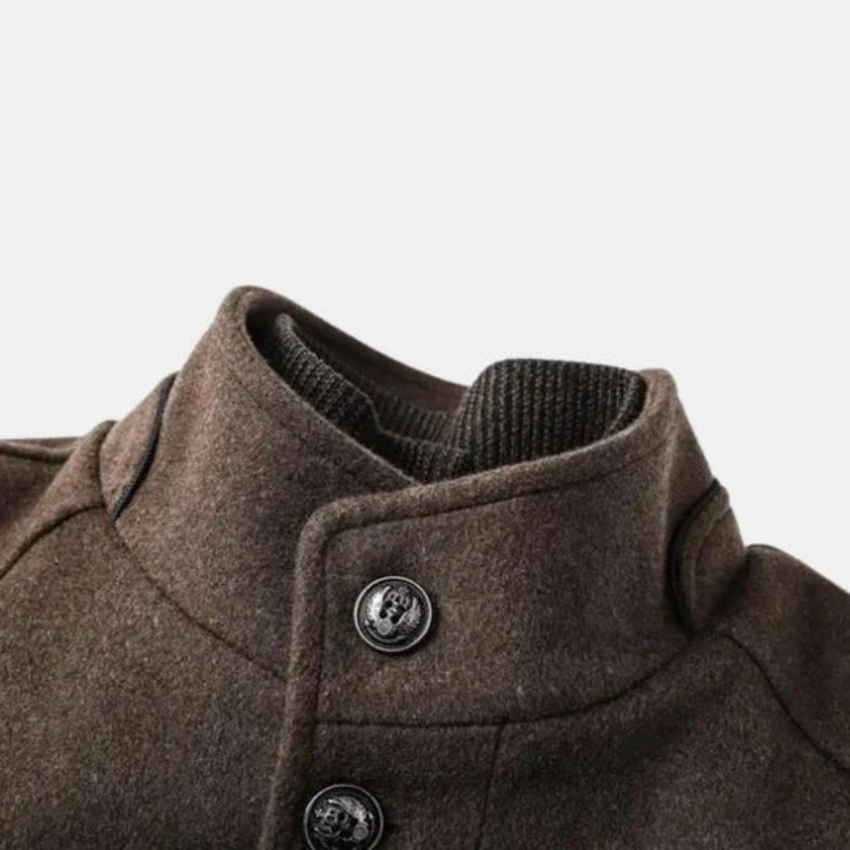 Men's Mid-Length Stand Collar Overcoat