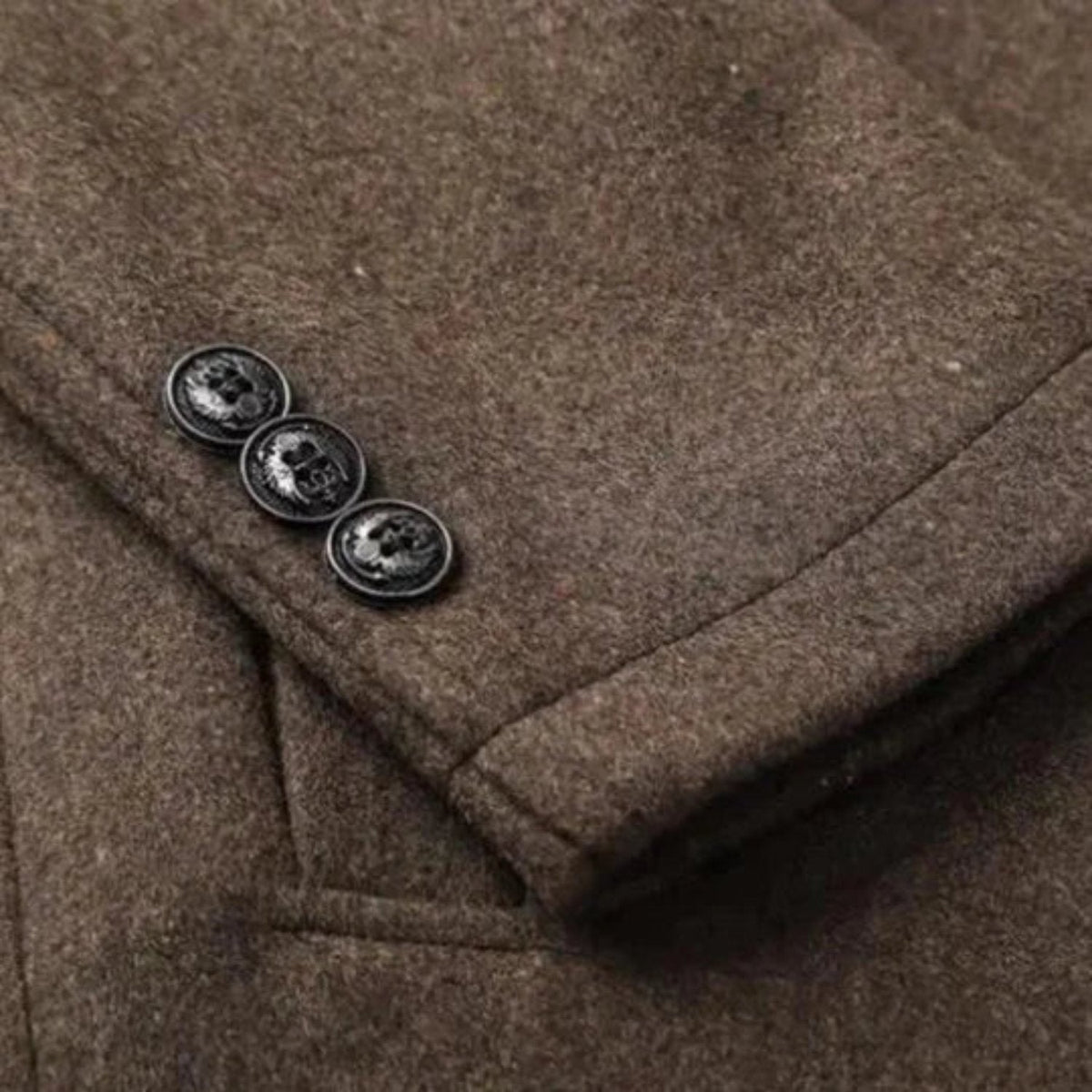 Men's Mid-Length Stand Collar Overcoat
