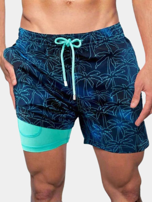 Men's Quick-Drying Swim Trunks with Compression Liner