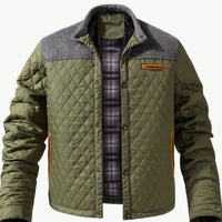 Men's Quilted Stand-Collar Snap-Front Insulated Jacket