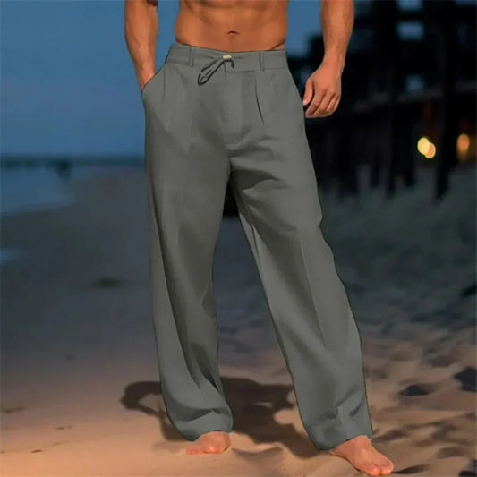 Men's Relaxed Fit Trousers with Adjustable Waistband