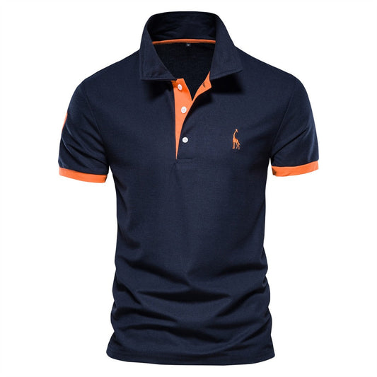 Men's Short-Sleeved Polo Shirt with Contrast Trim