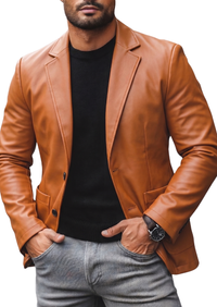 Men's Single-Breasted Blazer Jacket