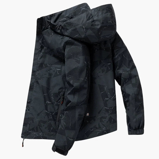 Men's Ski Jacket with Hood and Elastic Cuffs