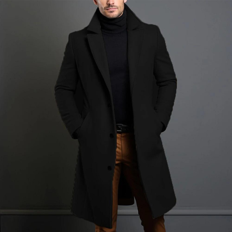 Men's Slim-Fit Long Coat