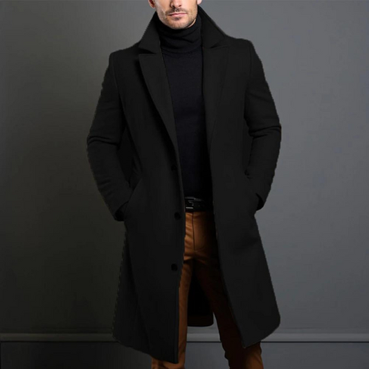 Men's Slim-Fit Long Coat