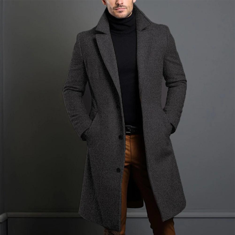 Men's Slim-Fit Long Coat