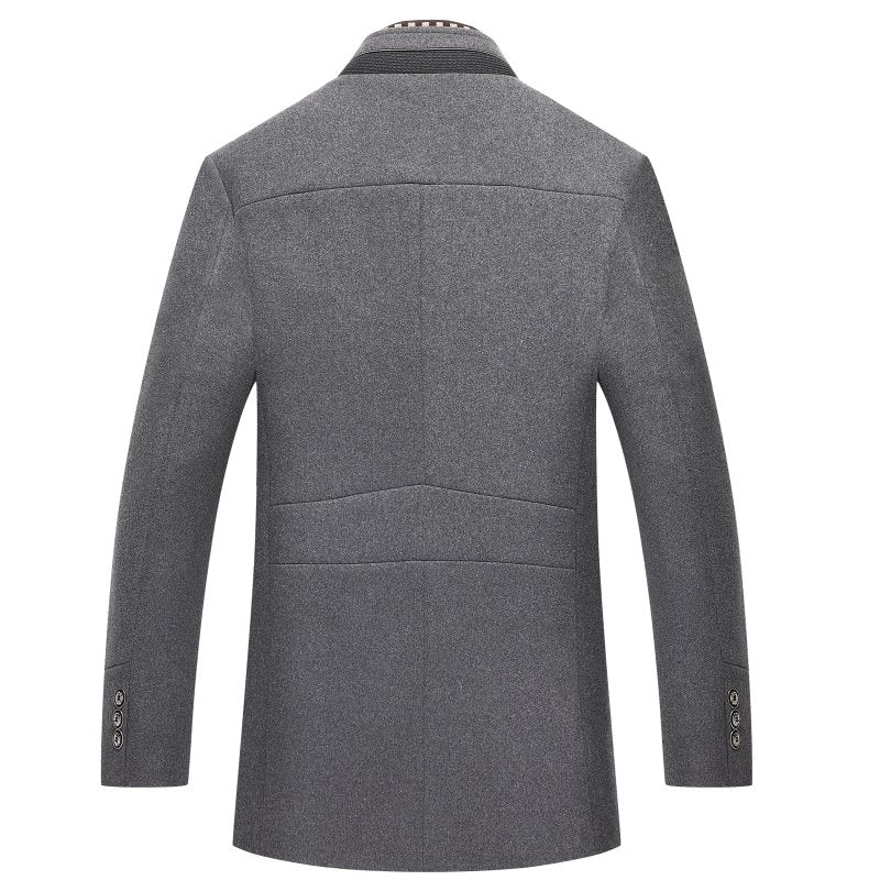 Men's Stand Collar Mid-Length Coat