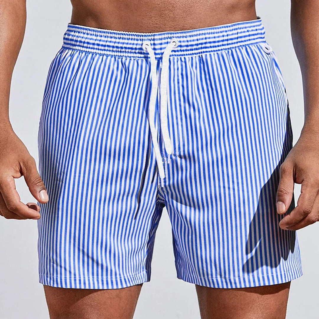Men's Striped Comfortable Swim Shorts