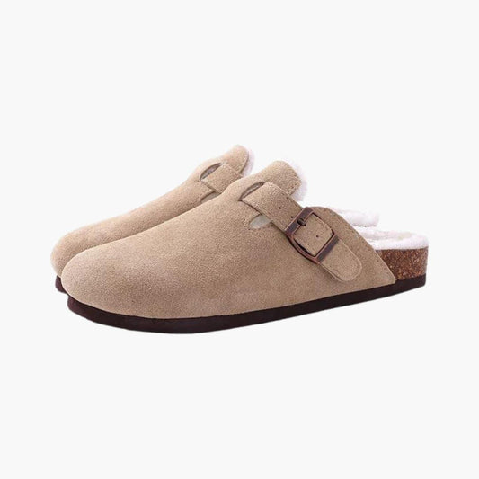 Men's Suede Buckle Mule Slippers