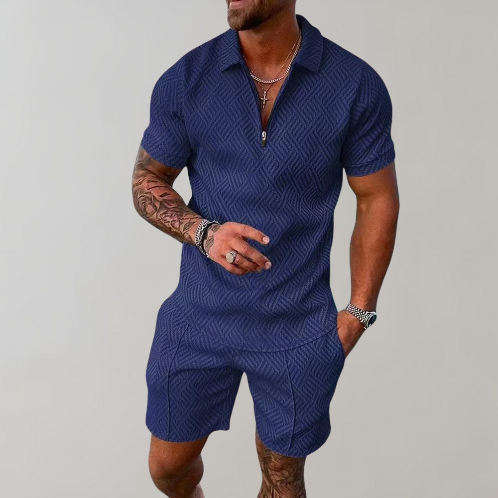 Men's Summer Set: Breathable Polo Shirt & Shorts