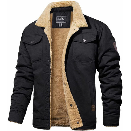 Men's Warm Sherpa Lined Utility Jacket
