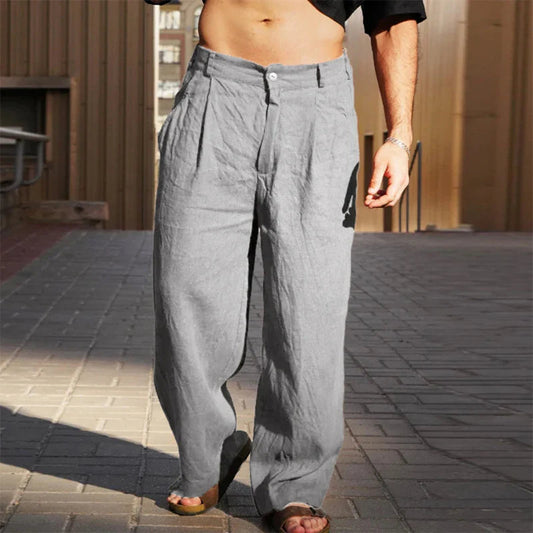 Men's Wide-Leg Pleated Trousers