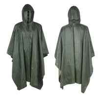 Military-Style Hooded Rain Poncho