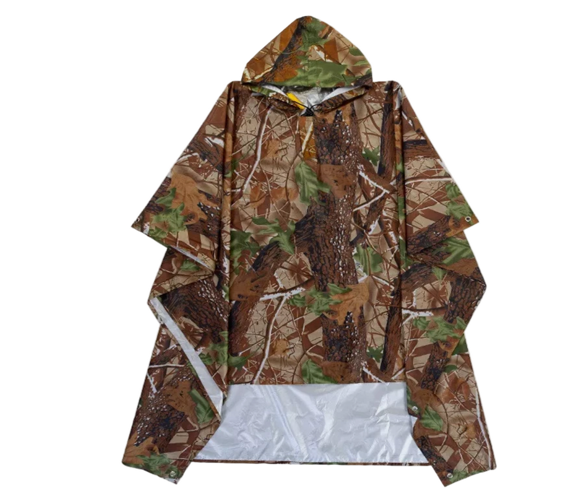 Military-Style Hooded Rain Poncho