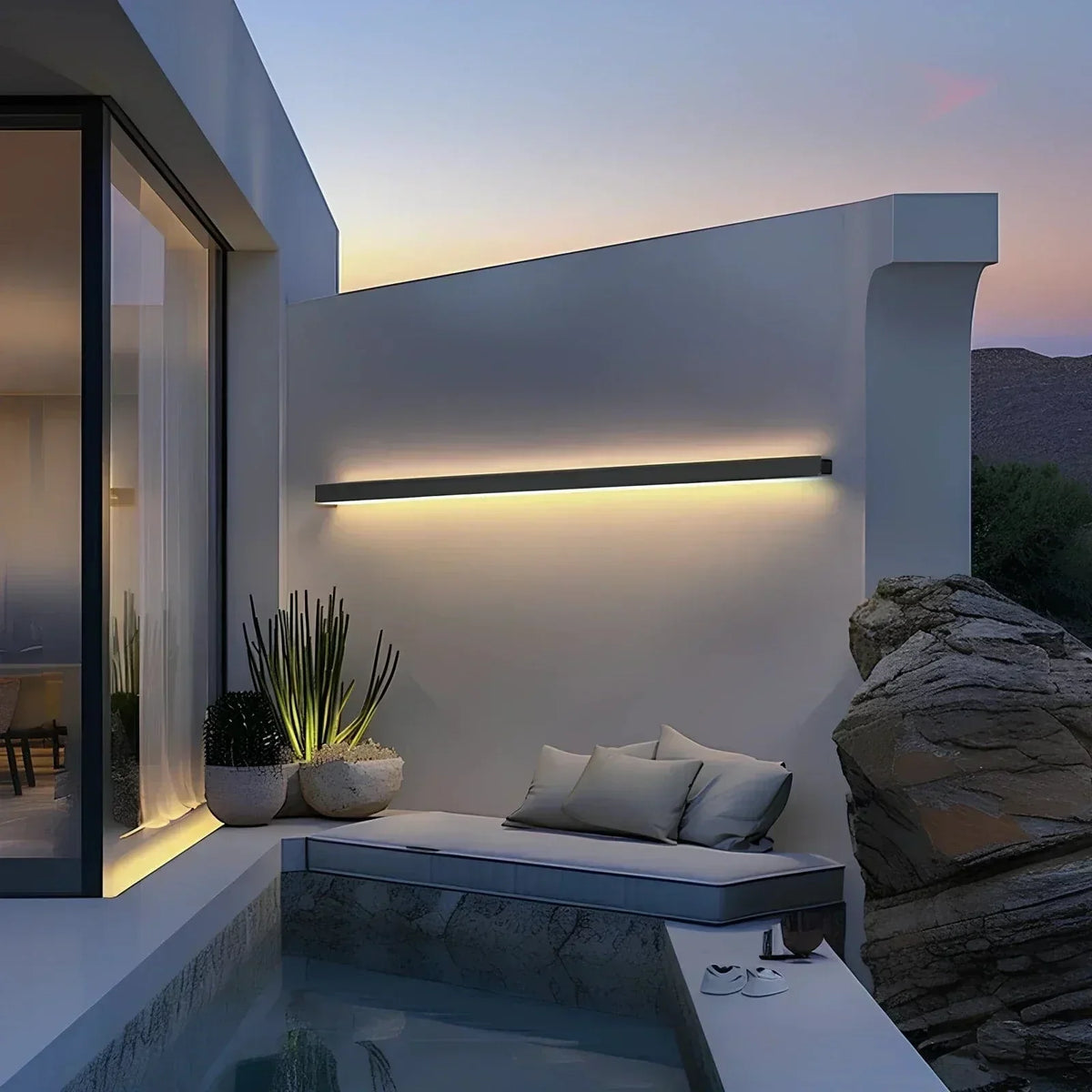Modern Aluminium Backlit Outdoor Wall Sconce
