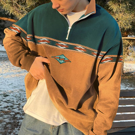 Modern Half-Zip High-Neck Sweater