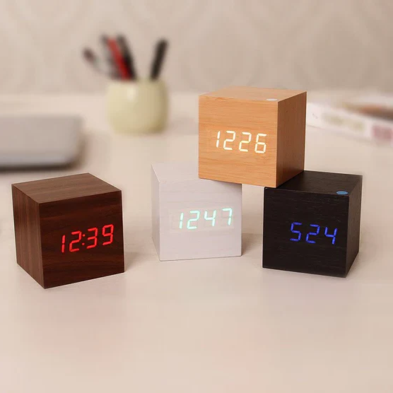 Modern Wooden Digital Clock