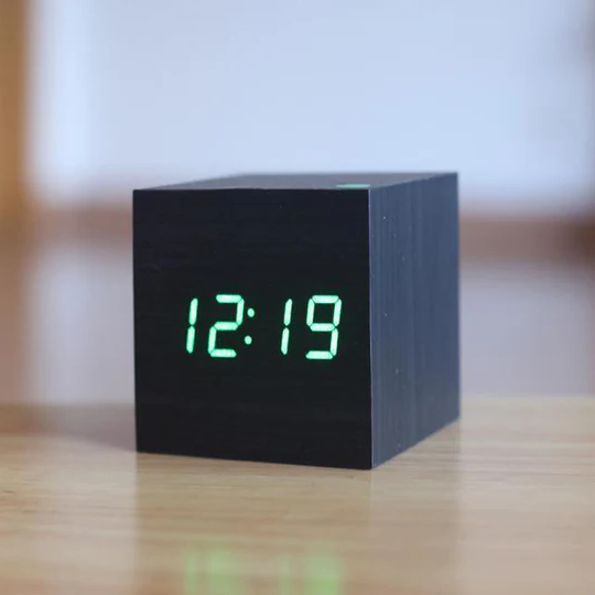 Modern Wooden Digital Clock
