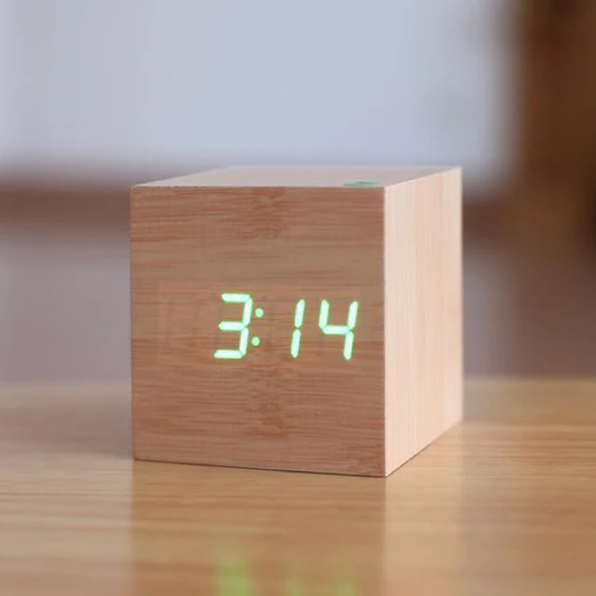 Modern Wooden Digital Clock