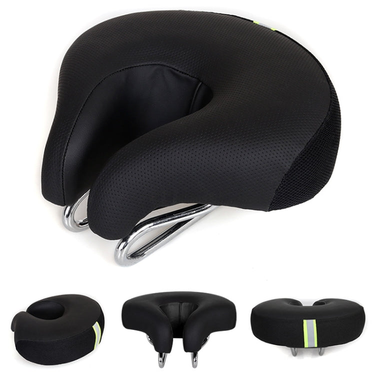 Noseless Mountain Bike Seat with Thick Soft Padding - Black