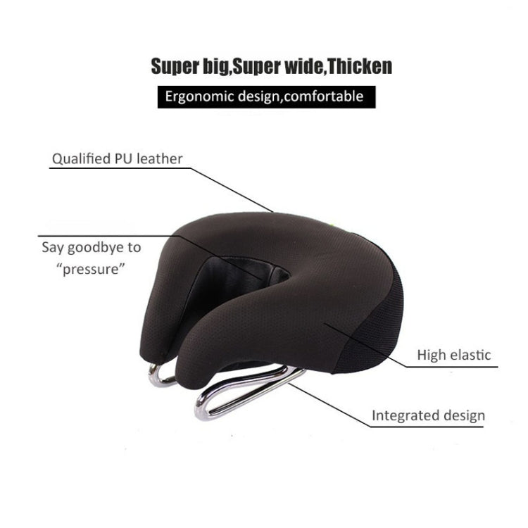 Noseless Mountain Bike Seat with Thick Soft Padding - Black