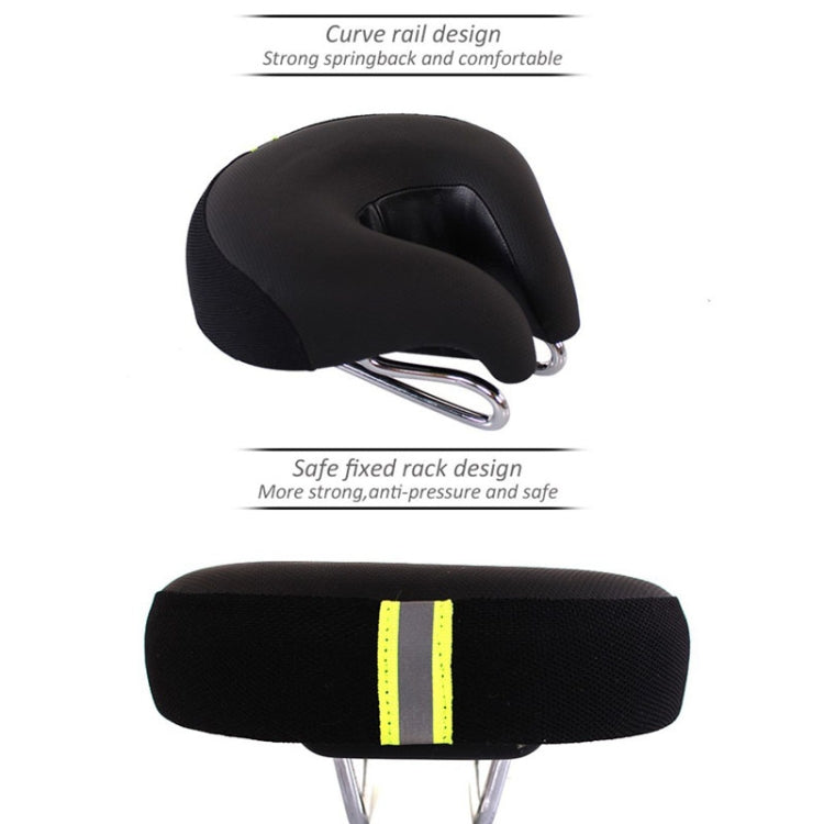 Noseless Mountain Bike Seat with Thick Soft Padding - Black