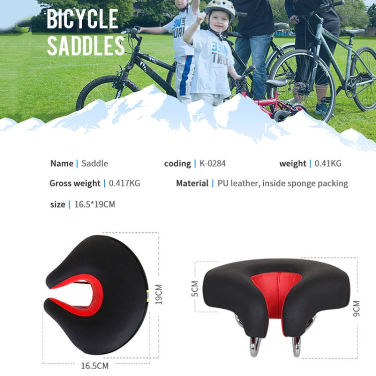 Noseless Mountain Bike Seat with Thick Soft Padding - Black