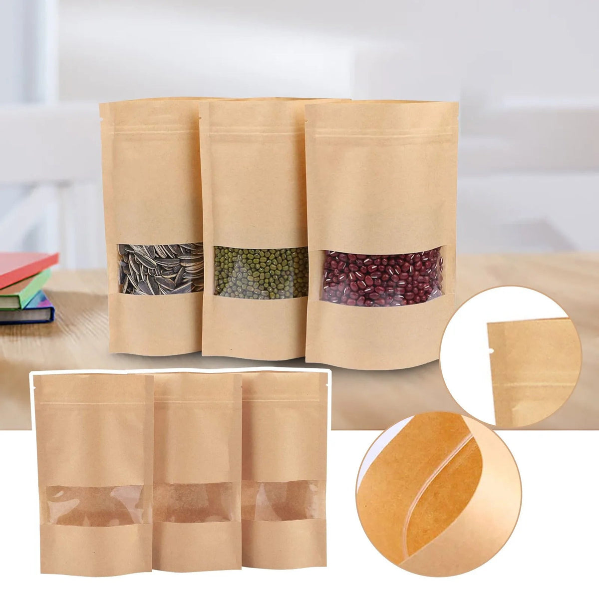 Pack of 100 Zip Lock Food Packaging Bags